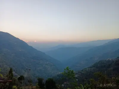 Early morning view at Kolakham village in West Sikkim