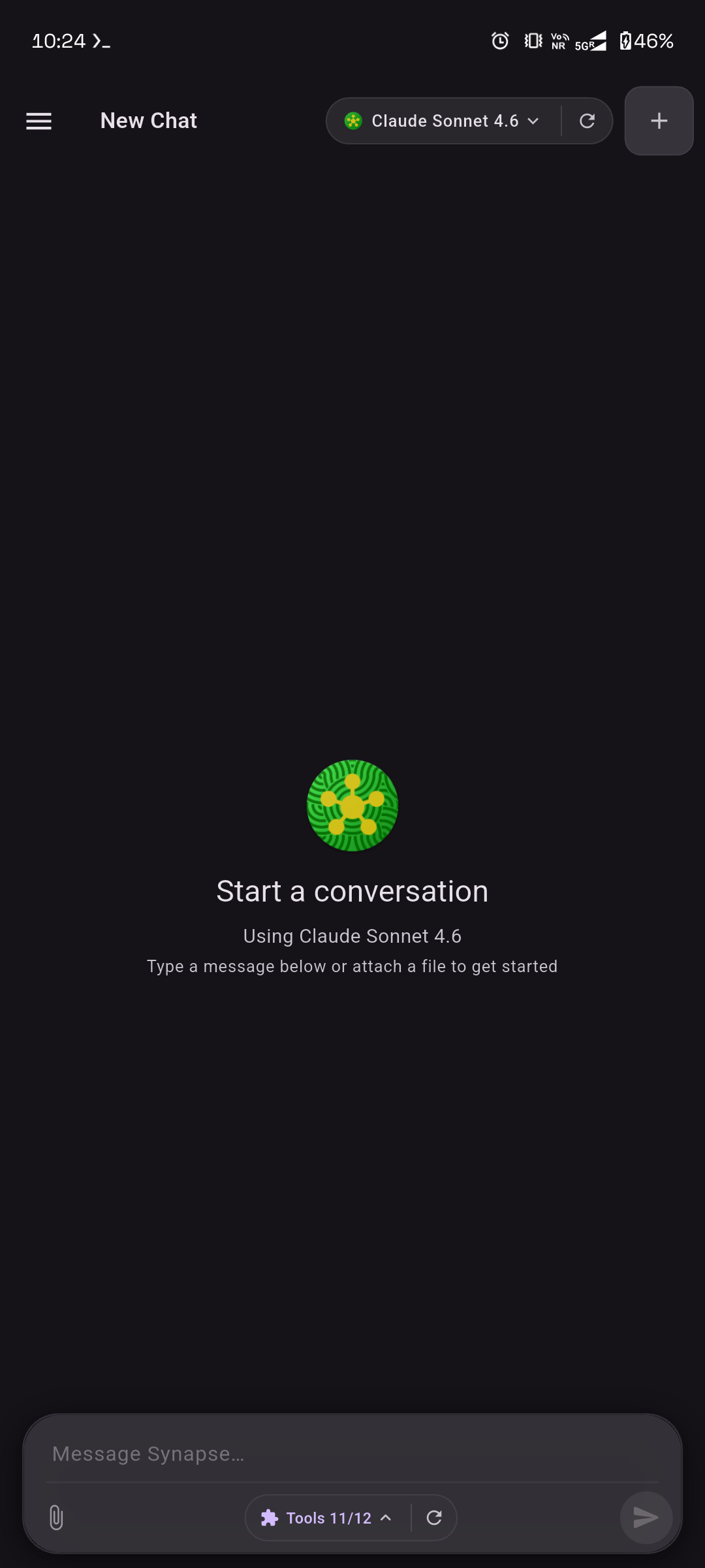 Synapse new chat screen