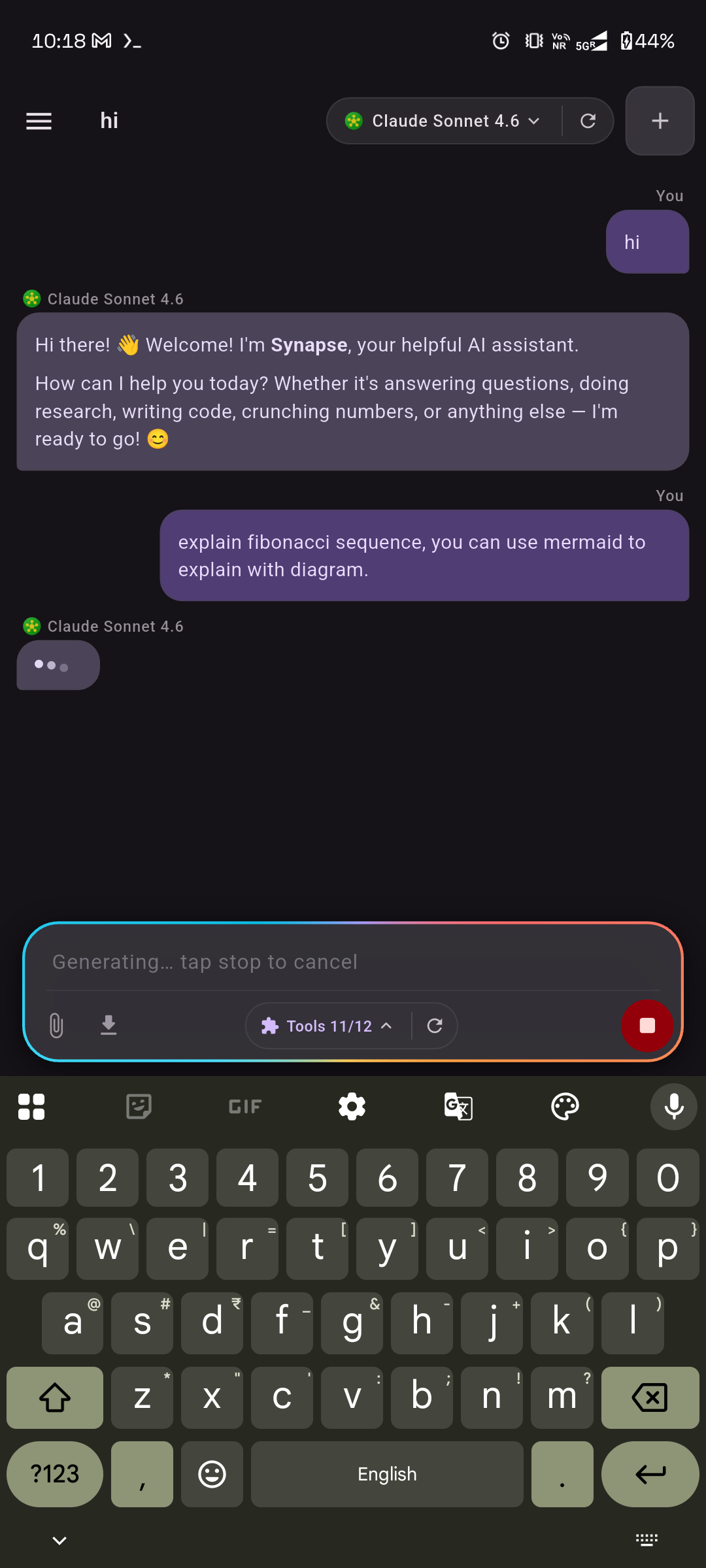 Conversation continues with a follow-up question